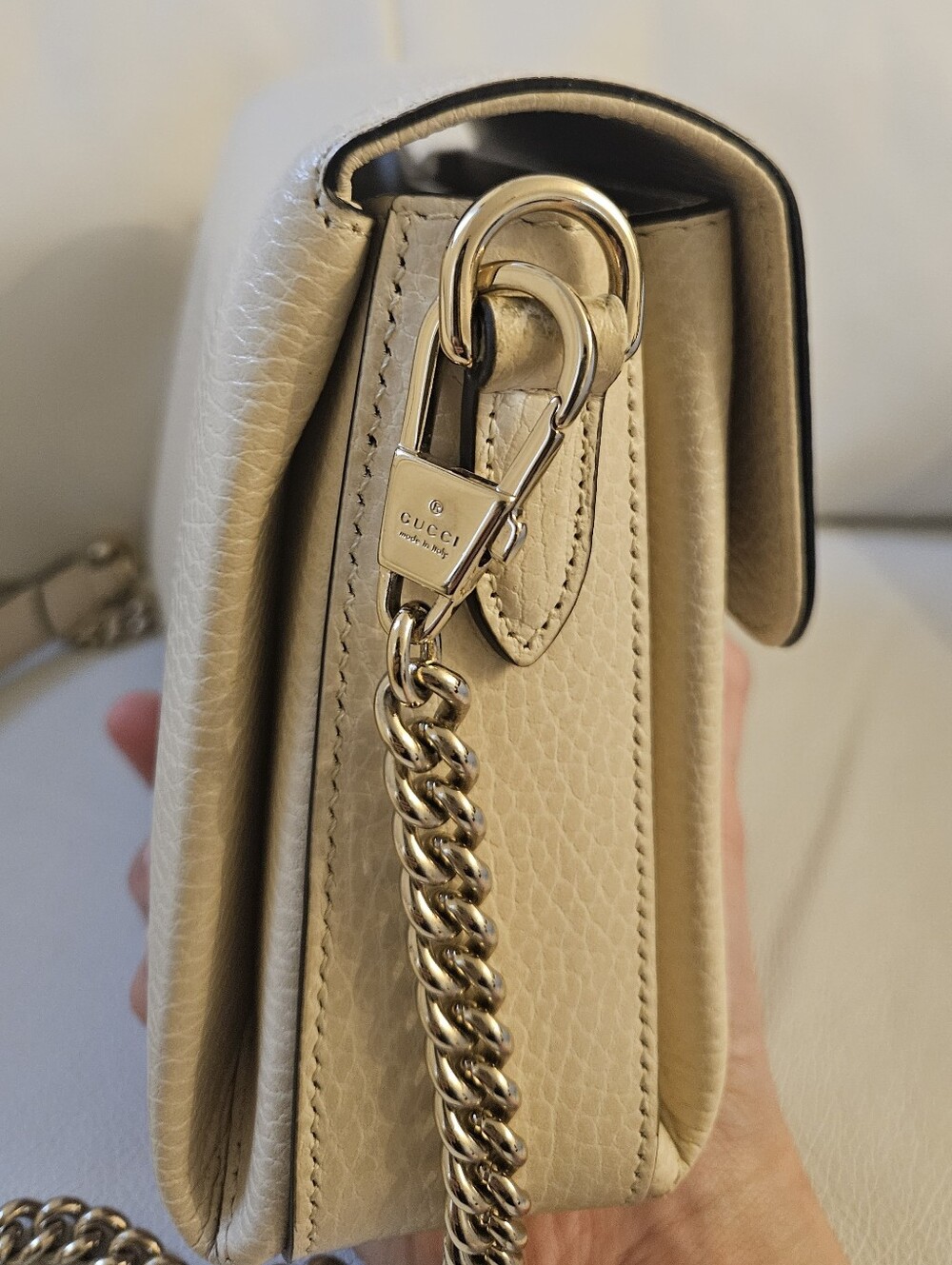 Gucci Dollar Calfskin Interlocking G Shoulder Bag – Ivory/Cream - Picture 6 of 11